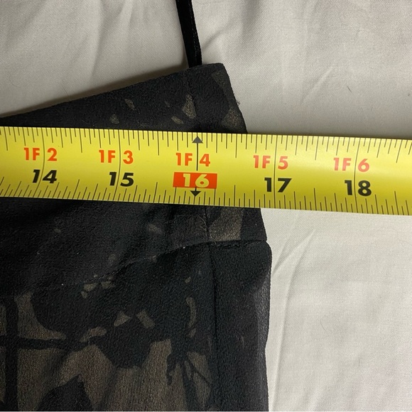 Vintage Anne Carson Chiffon Skirt Sz 12 Black Sheer Layered Floral Whimsigoth - Picture 7 of 8